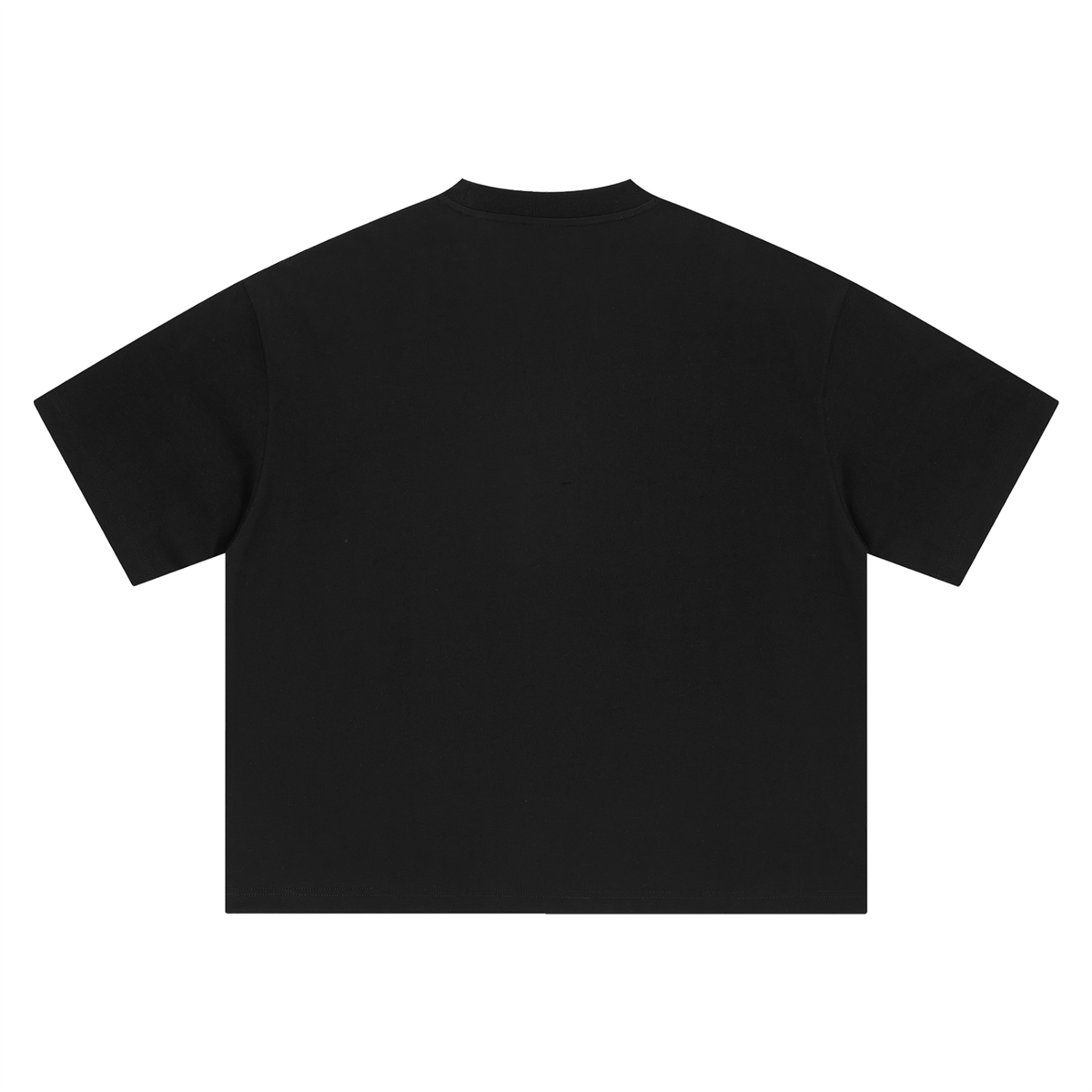 Unisex Boxy Drop Shoulder Cotton T-Shirt in black, alternate angle