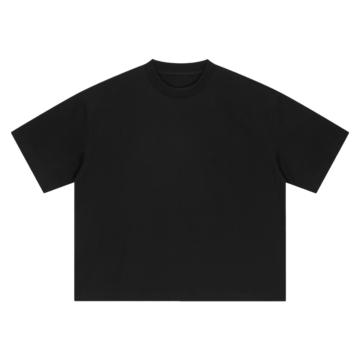 Unisex Boxy Drop Shoulder Cotton T-Shirt in black
