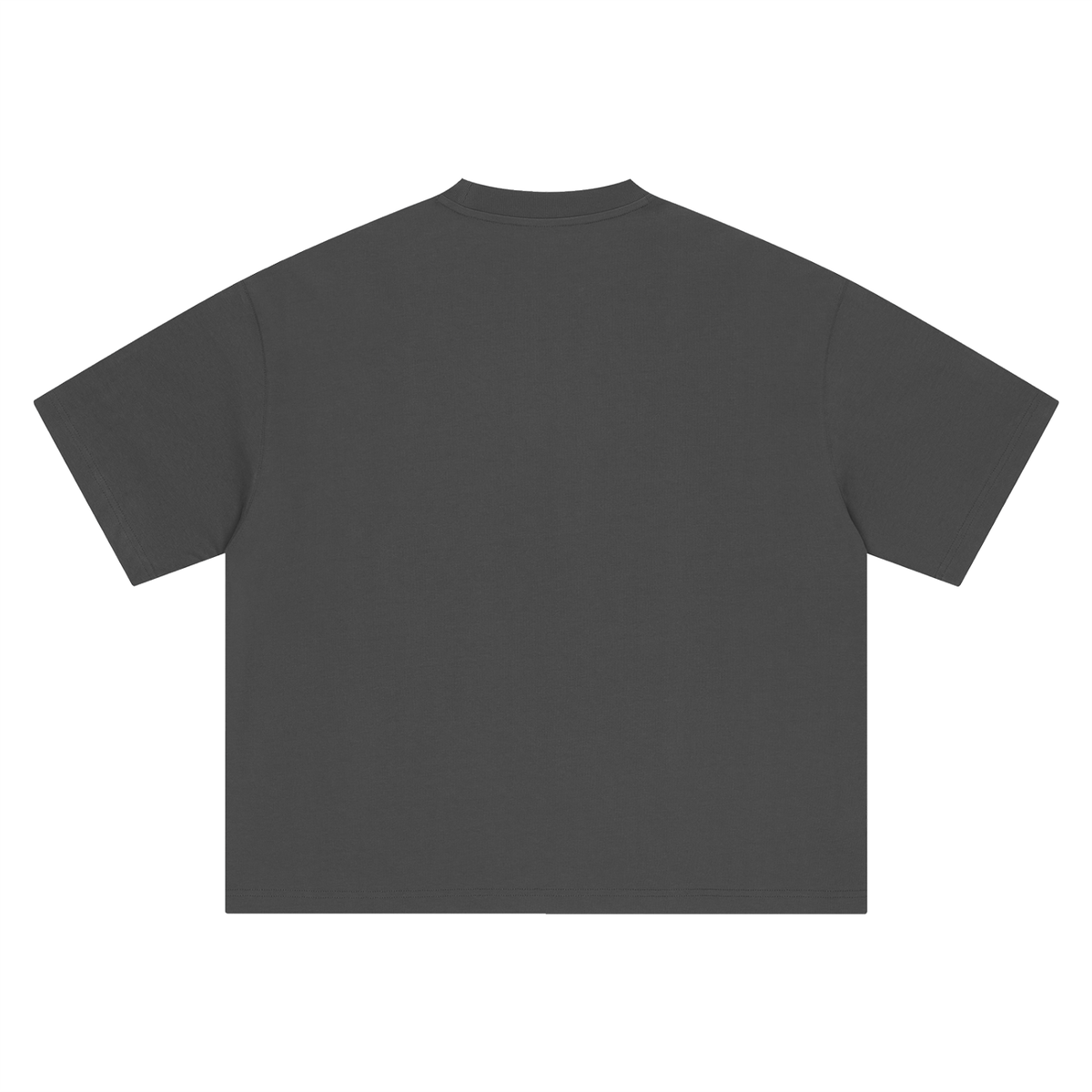 Unisex Boxy Drop Shoulder Cotton T-Shirt in dark gray, alternate angle