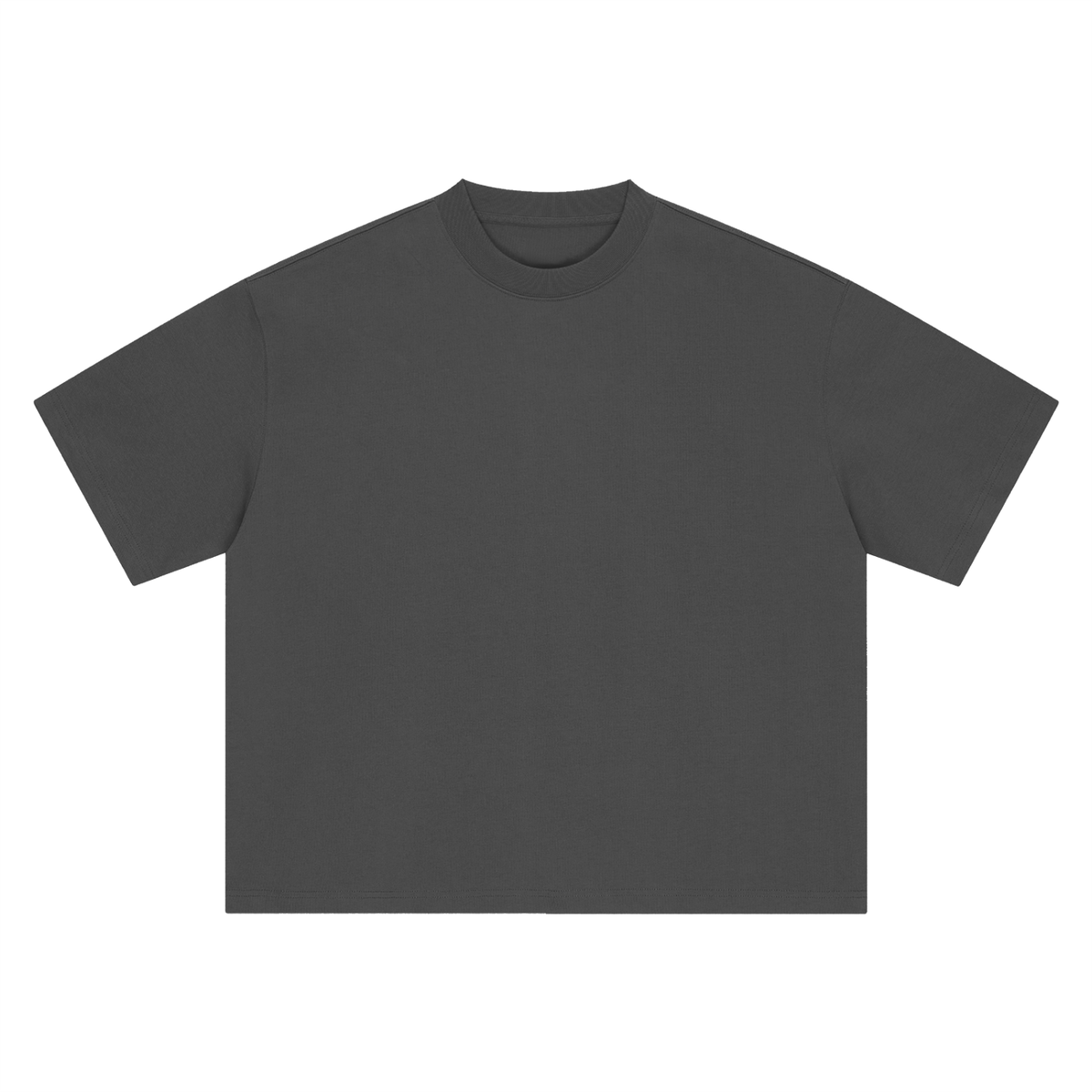 Unisex Boxy Drop Shoulder Cotton T-Shirt in dark gray