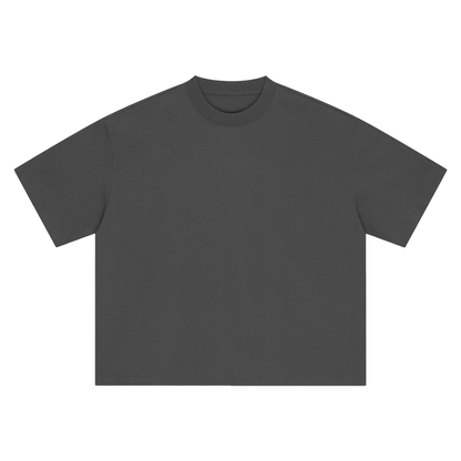 Unisex Boxy Drop Shoulder Cotton T-Shirt in dark gray