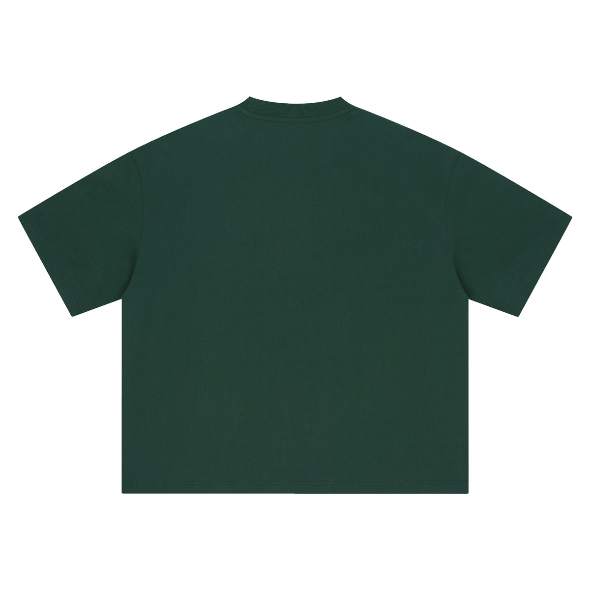 Unisex Boxy Drop Shoulder Cotton T-Shirt in dark green, alternate angle