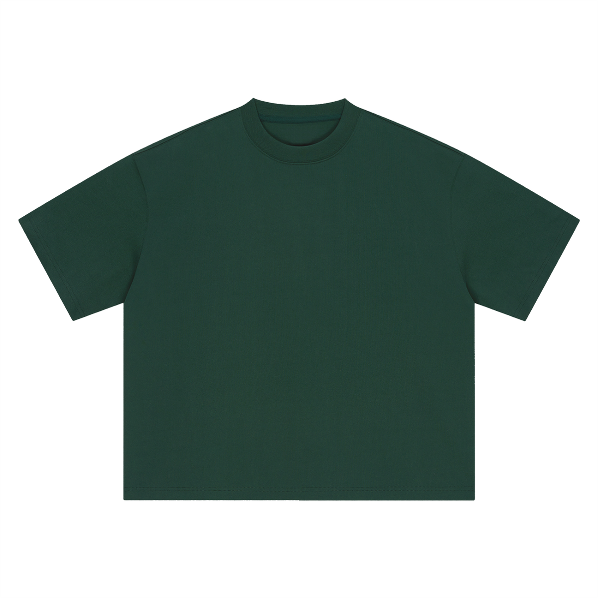 Unisex Boxy Drop Shoulder Cotton T-Shirt in dark green