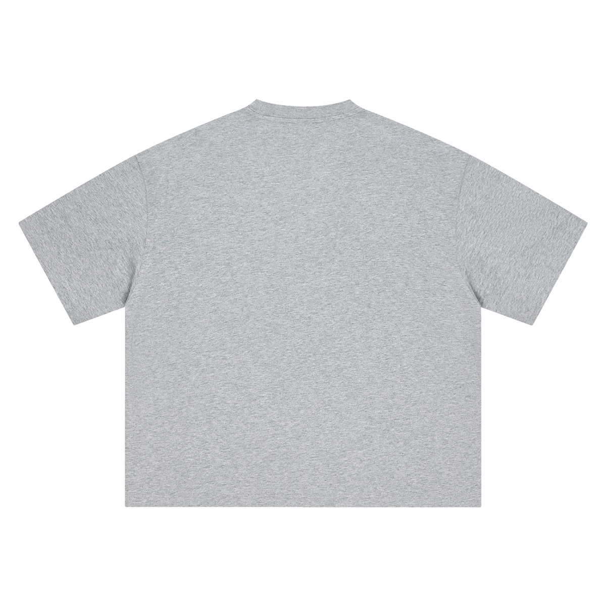 Unisex Boxy Drop Shoulder Cotton T-Shirt in flower gray, alternate angle
