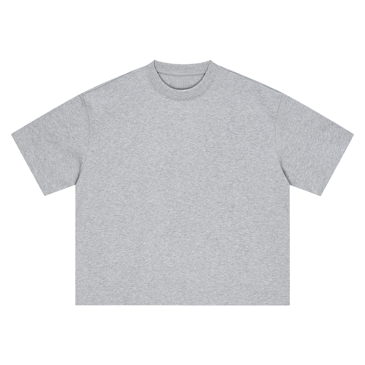 Unisex Boxy Drop Shoulder Cotton T-Shirt in flower gray