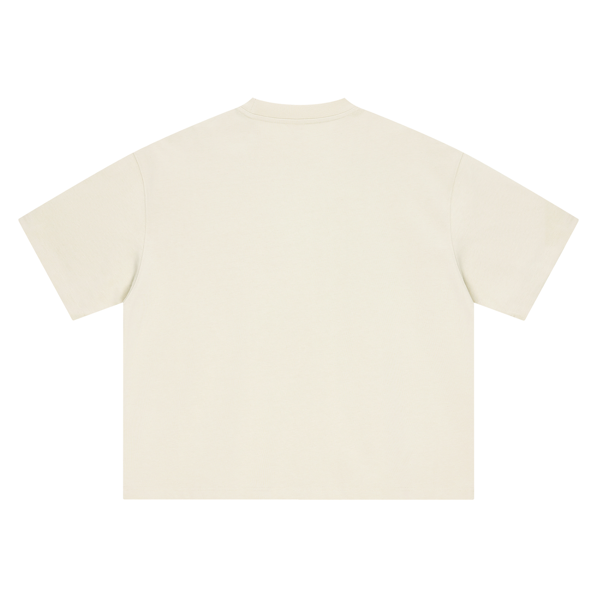 Unisex Boxy Drop Shoulder Cotton T-Shirt in mild apricot, alternate angle
