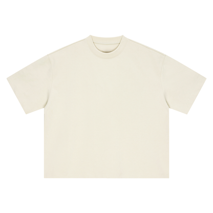 Unisex Boxy Drop Shoulder Cotton T-Shirt in mild apricot