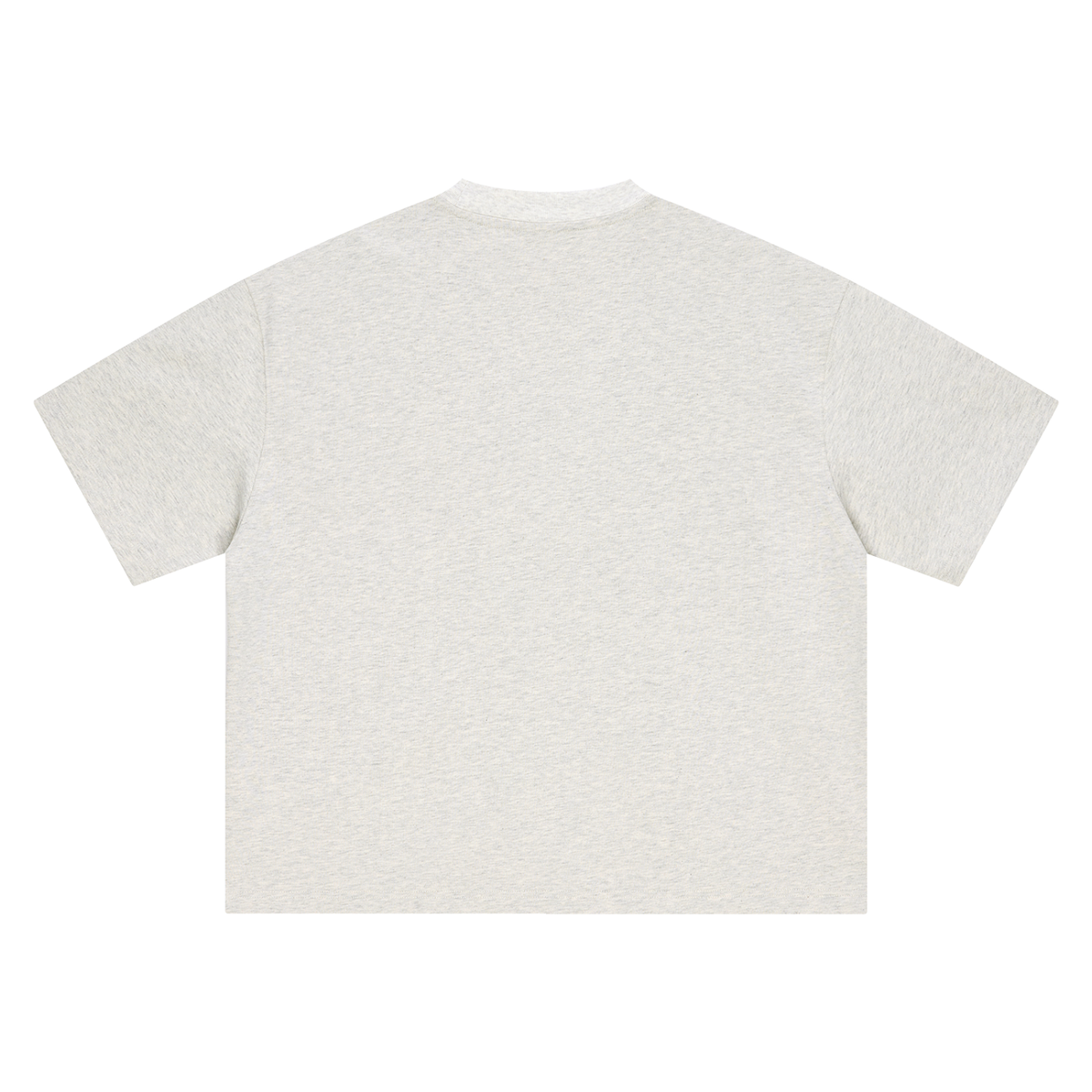 Unisex Boxy Drop Shoulder Cotton T-Shirt in oat gray, alternate angle