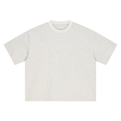 Unisex Boxy Drop Shoulder Cotton T-Shirt in oat gray