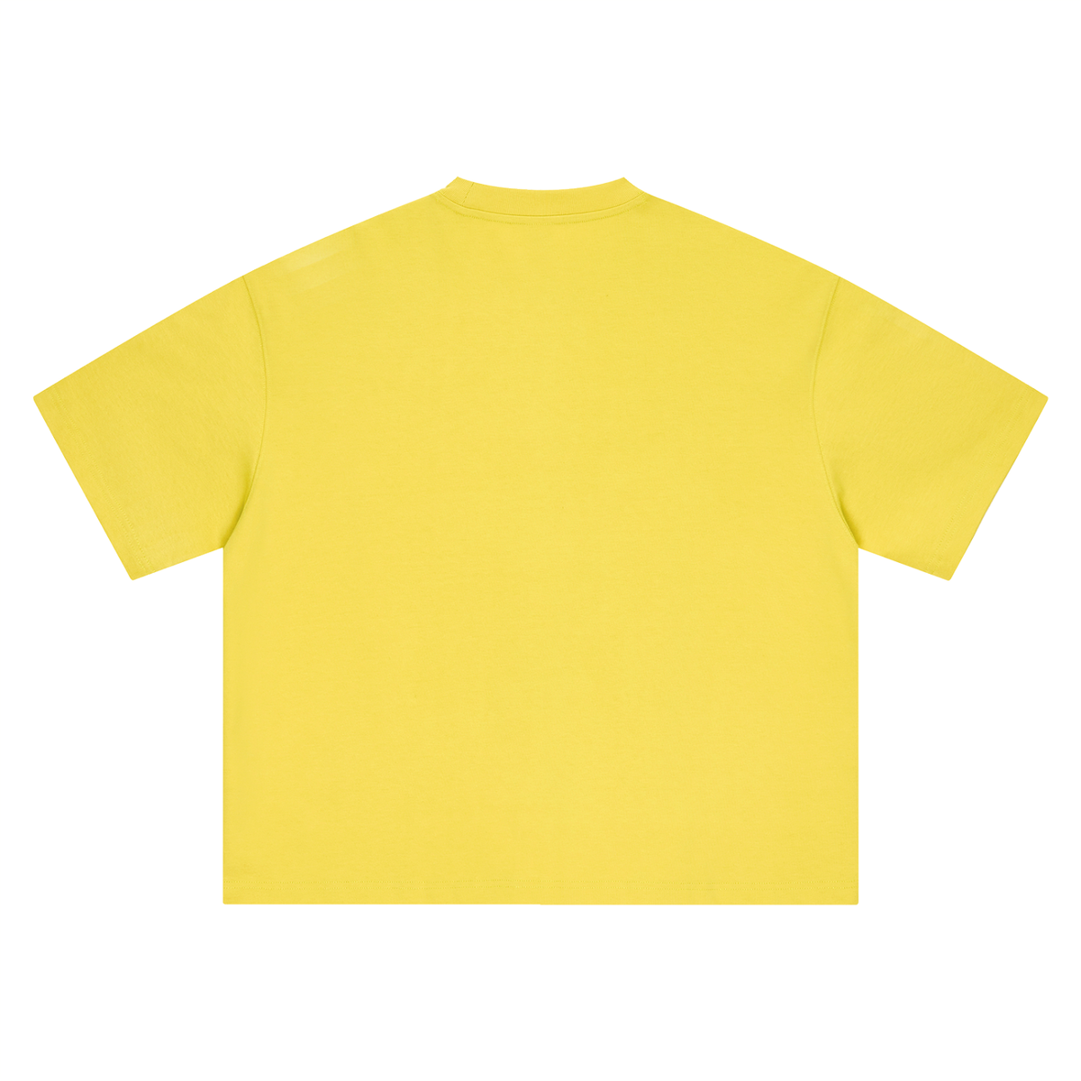 Unisex Boxy Drop Shoulder Cotton T-Shirt in olive yellow, alternate angle