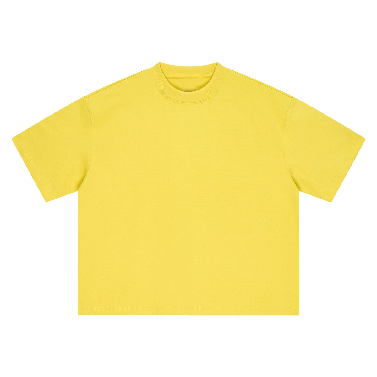 Unisex Boxy Drop Shoulder Cotton T-Shirt in olive yellow