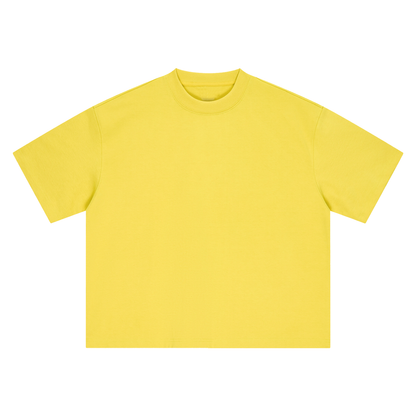 Unisex Boxy Drop Shoulder Cotton T-Shirt in olive yellow