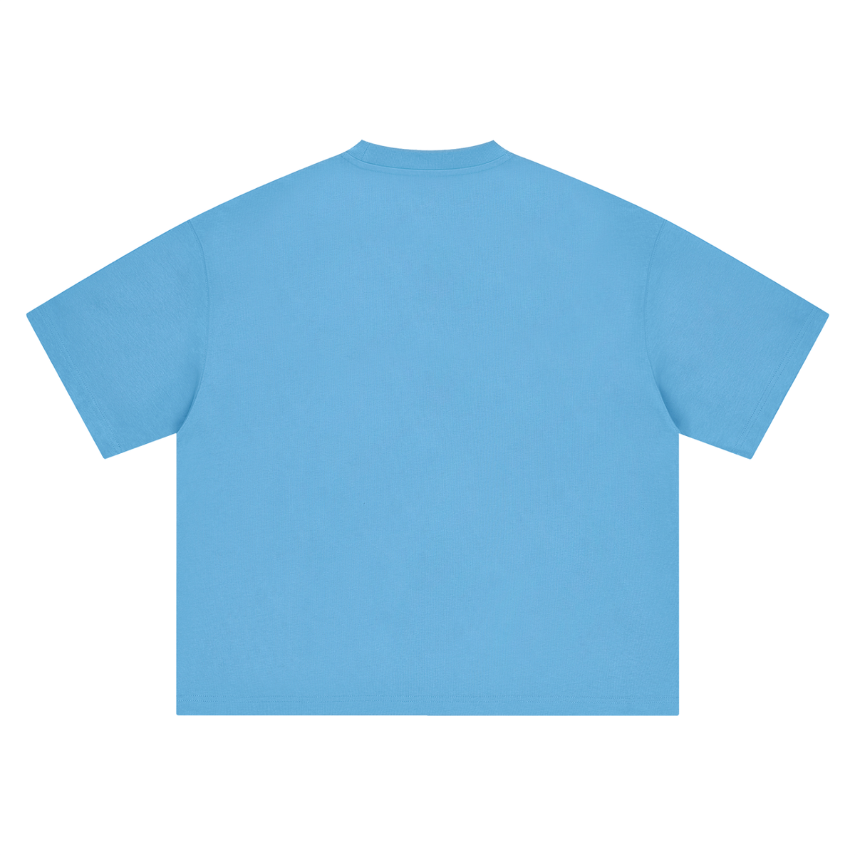 Unisex Boxy Drop Shoulder Cotton T-Shirt in sky blue, alternate angle
