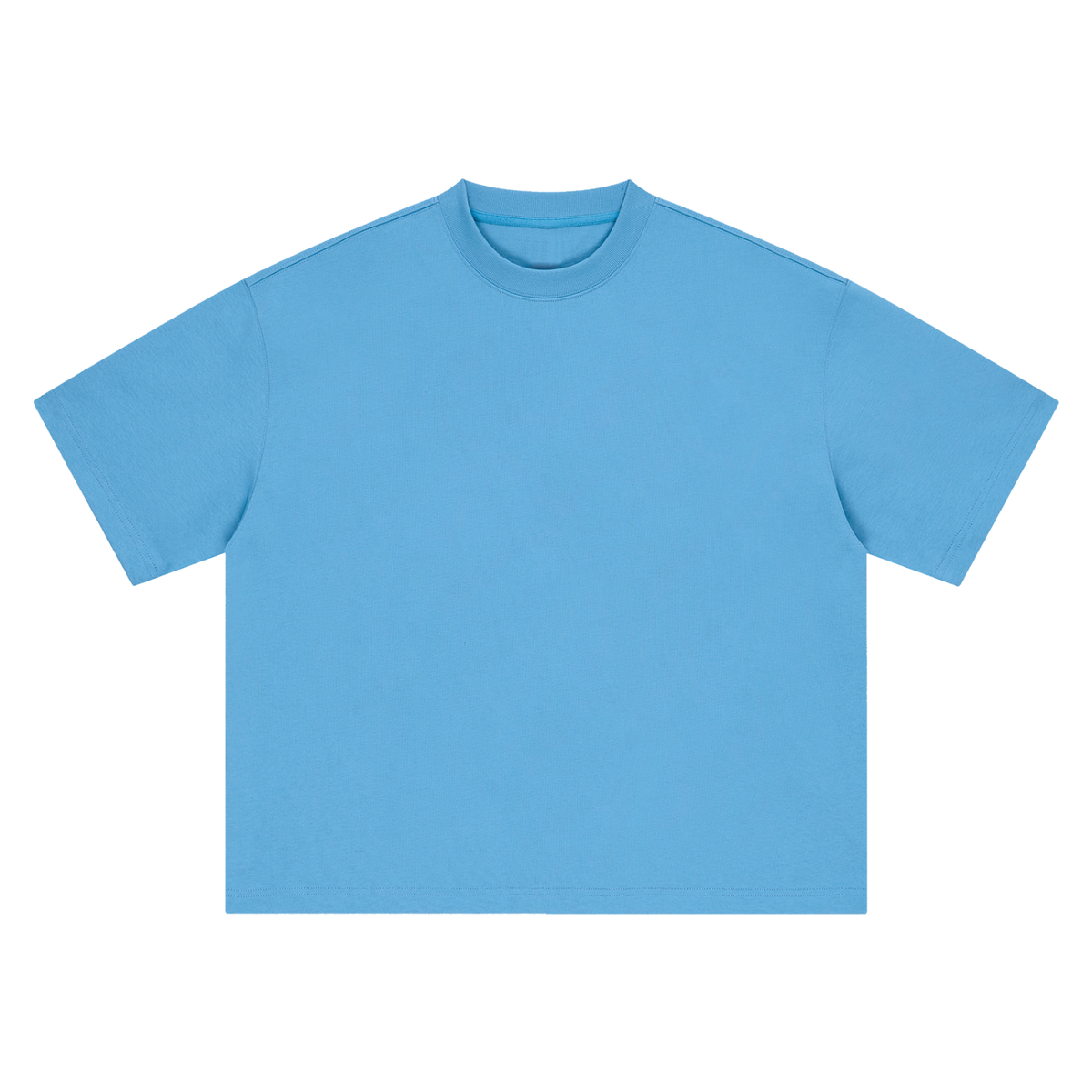 Unisex Boxy Drop Shoulder Cotton T-Shirt in sky blue