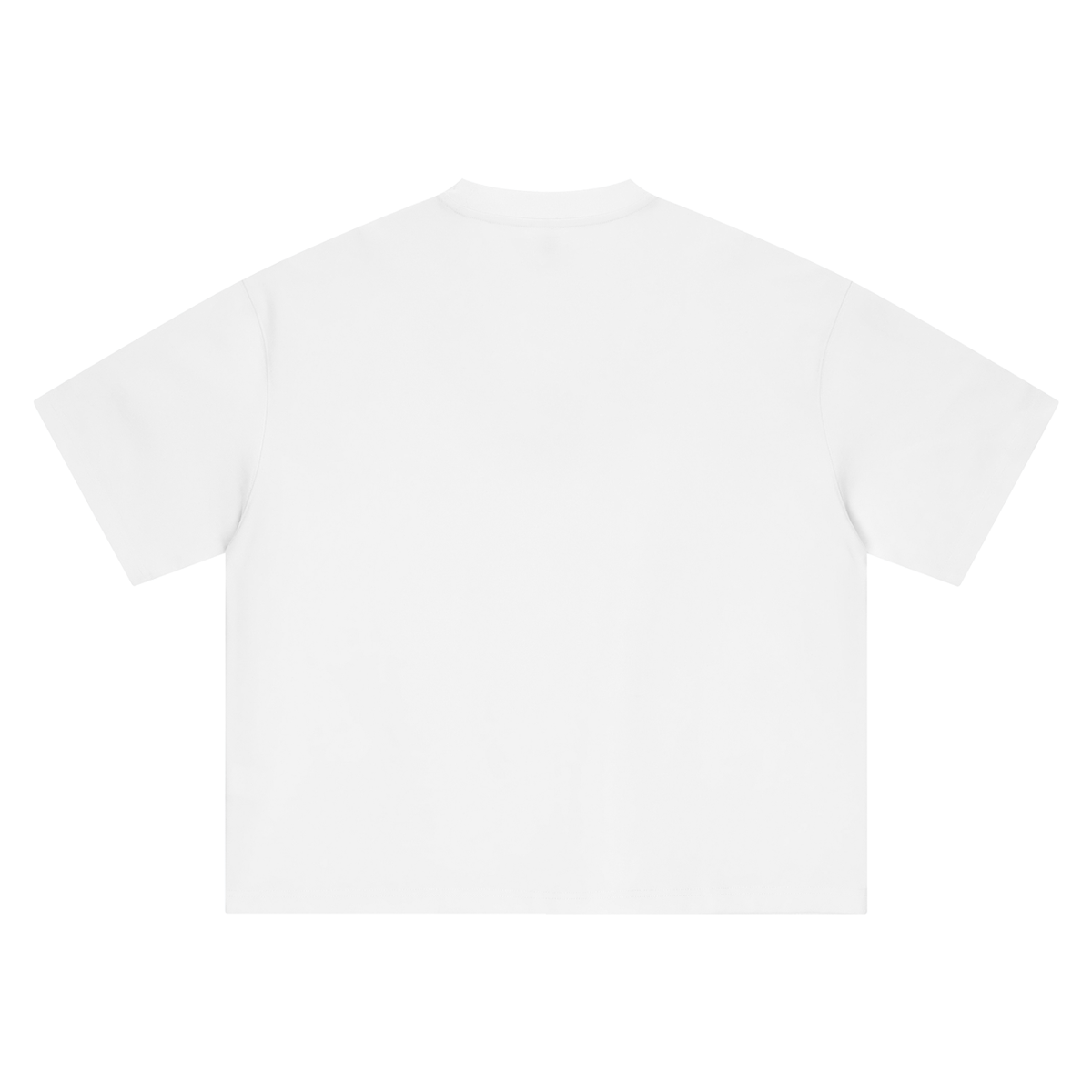 Unisex Boxy Drop Shoulder Cotton T-Shirt in white, alternate angle
