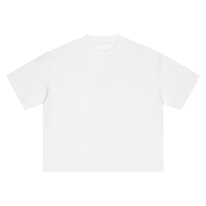 Unisex Boxy Drop Shoulder Cotton T-Shirt in white