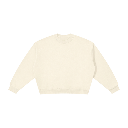 Unisex Boxy Fleece Crewneck Sweatshirt in apricot