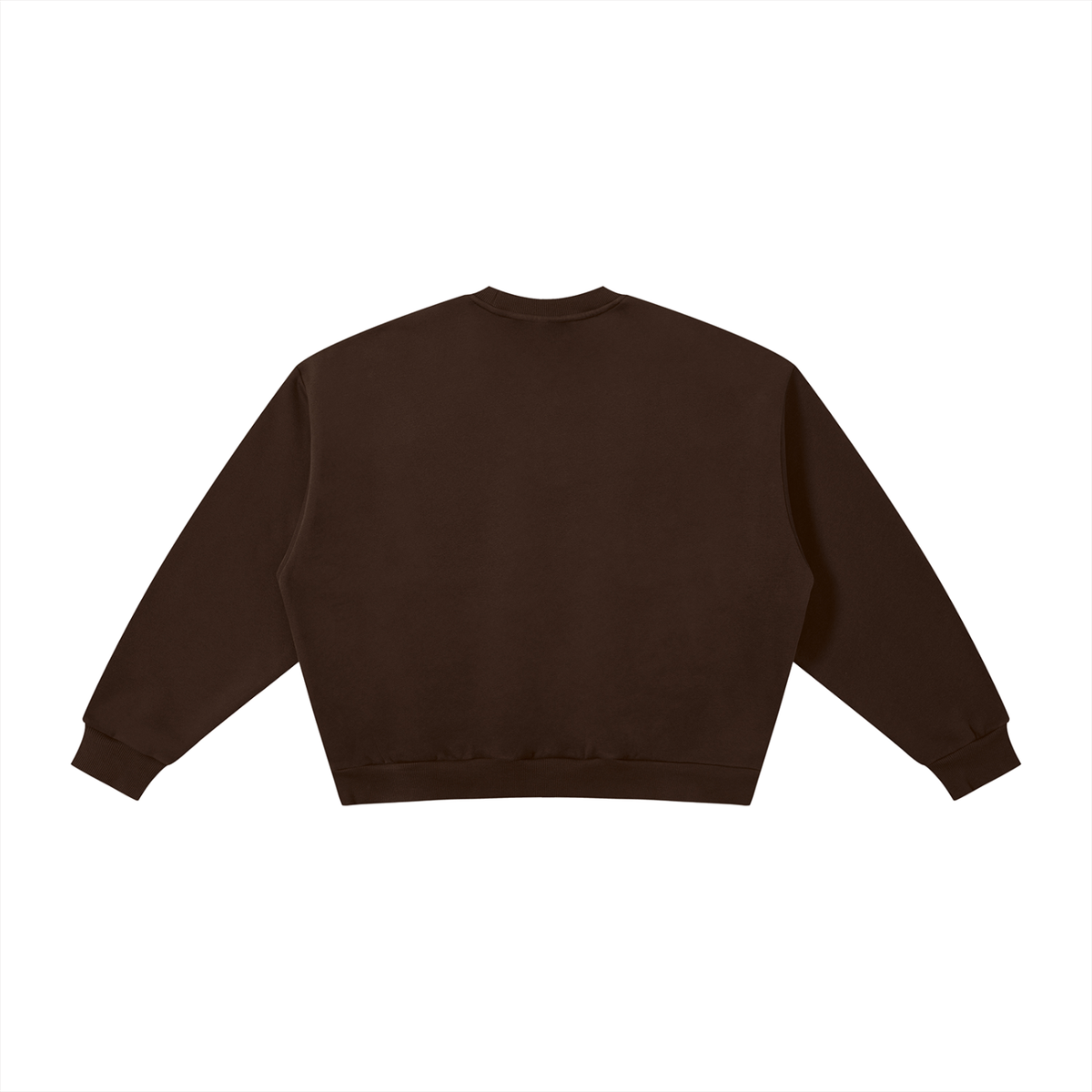 Unisex Boxy Fleece Crewneck Sweatshirt in coffee, alternate angle