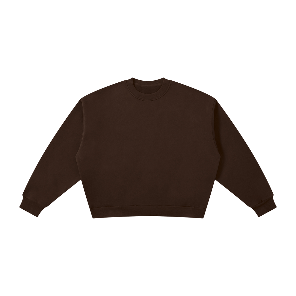 Unisex Boxy Fleece Crewneck Sweatshirt in coffee