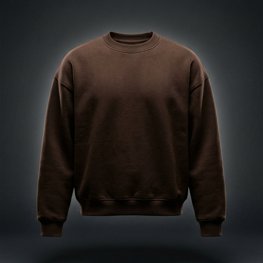 Unisex Boxy Fleece Crewneck Sweatshirt – Oversized Thick Cotton Blend