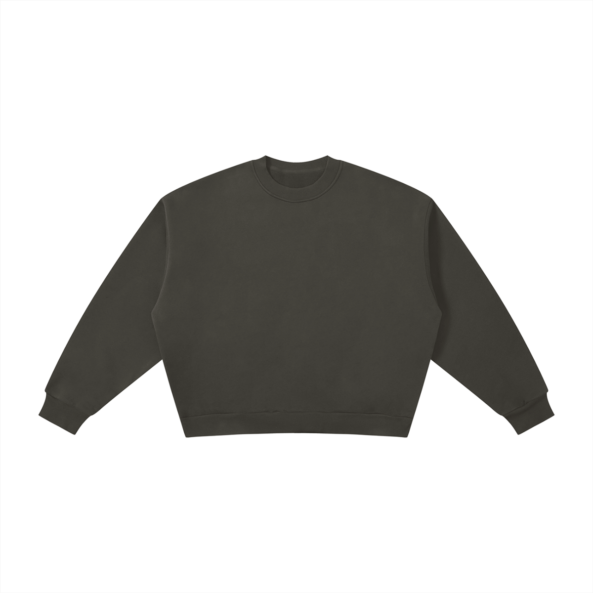 Unisex Boxy Fleece Crewneck Sweatshirt in dark gray