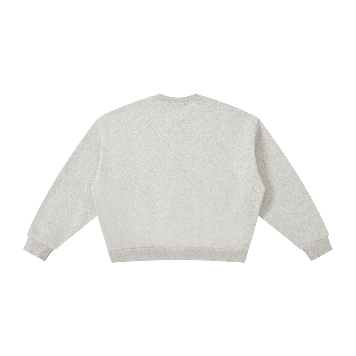 Unisex Boxy Fleece Crewneck Sweatshirt in flower gray, alternate angle