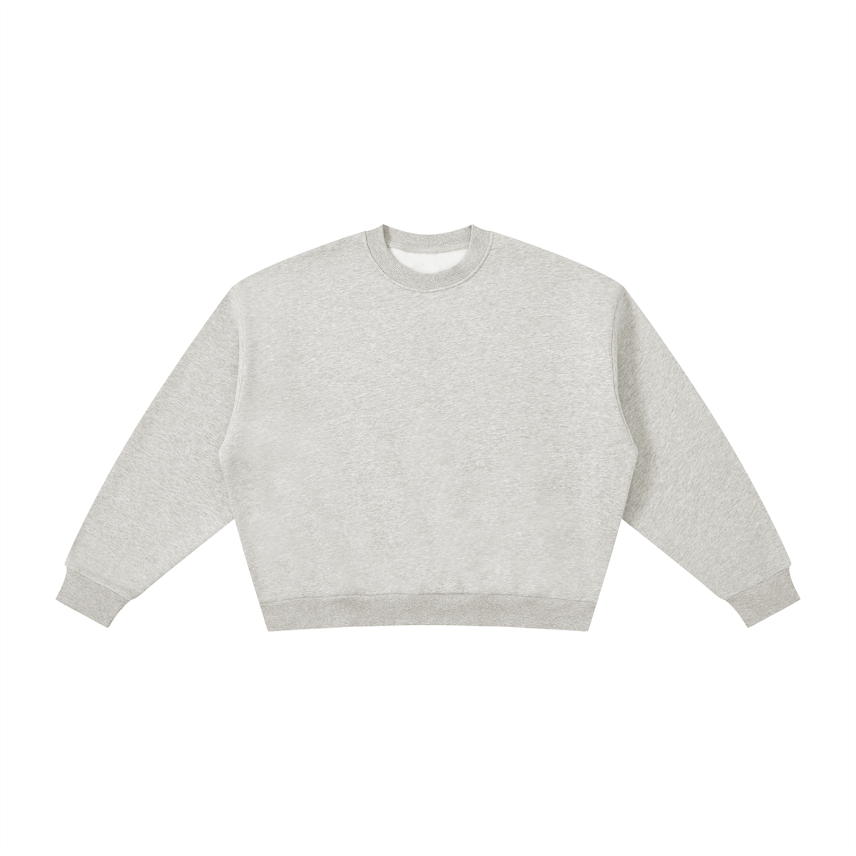 Unisex Boxy Fleece Crewneck Sweatshirt in flower gray