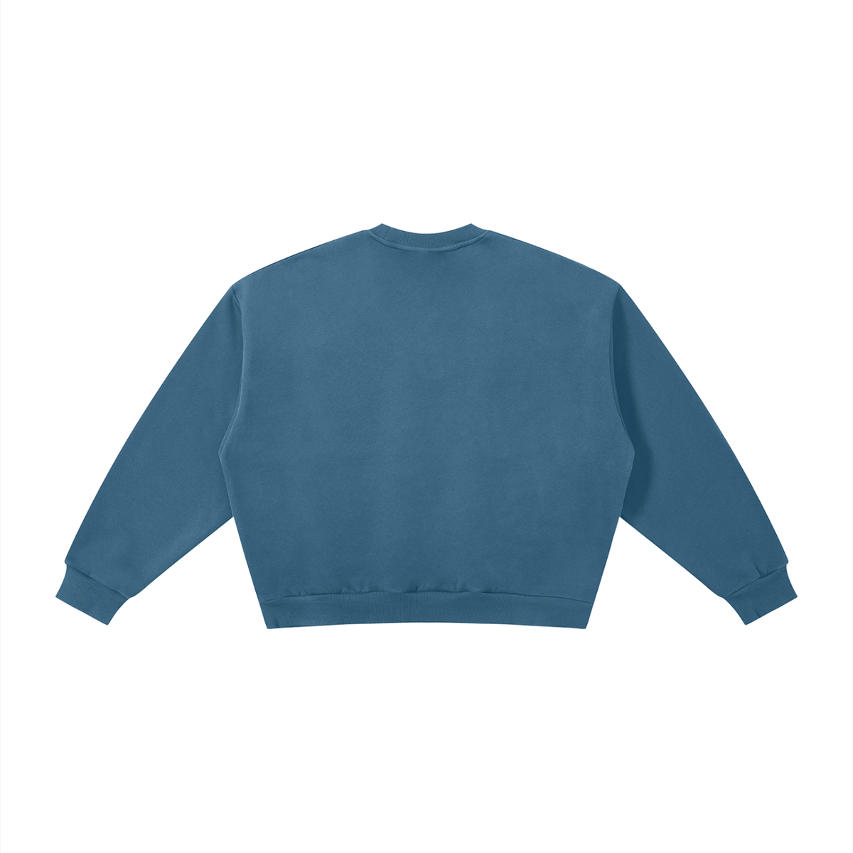 Unisex Boxy Fleece Crewneck Sweatshirt in haze blue, alternate angle