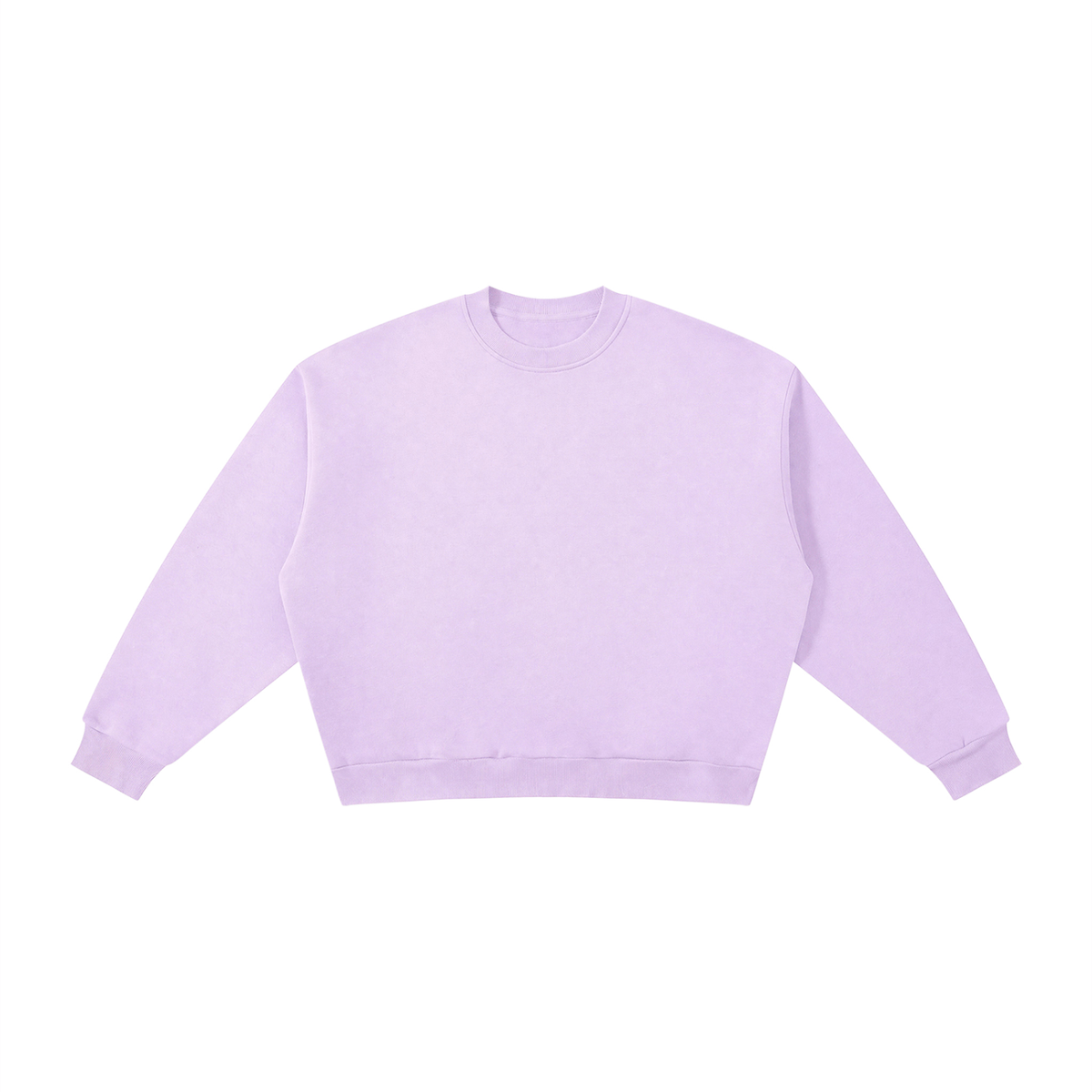 Unisex Boxy Fleece Crewneck Sweatshirt in light purple