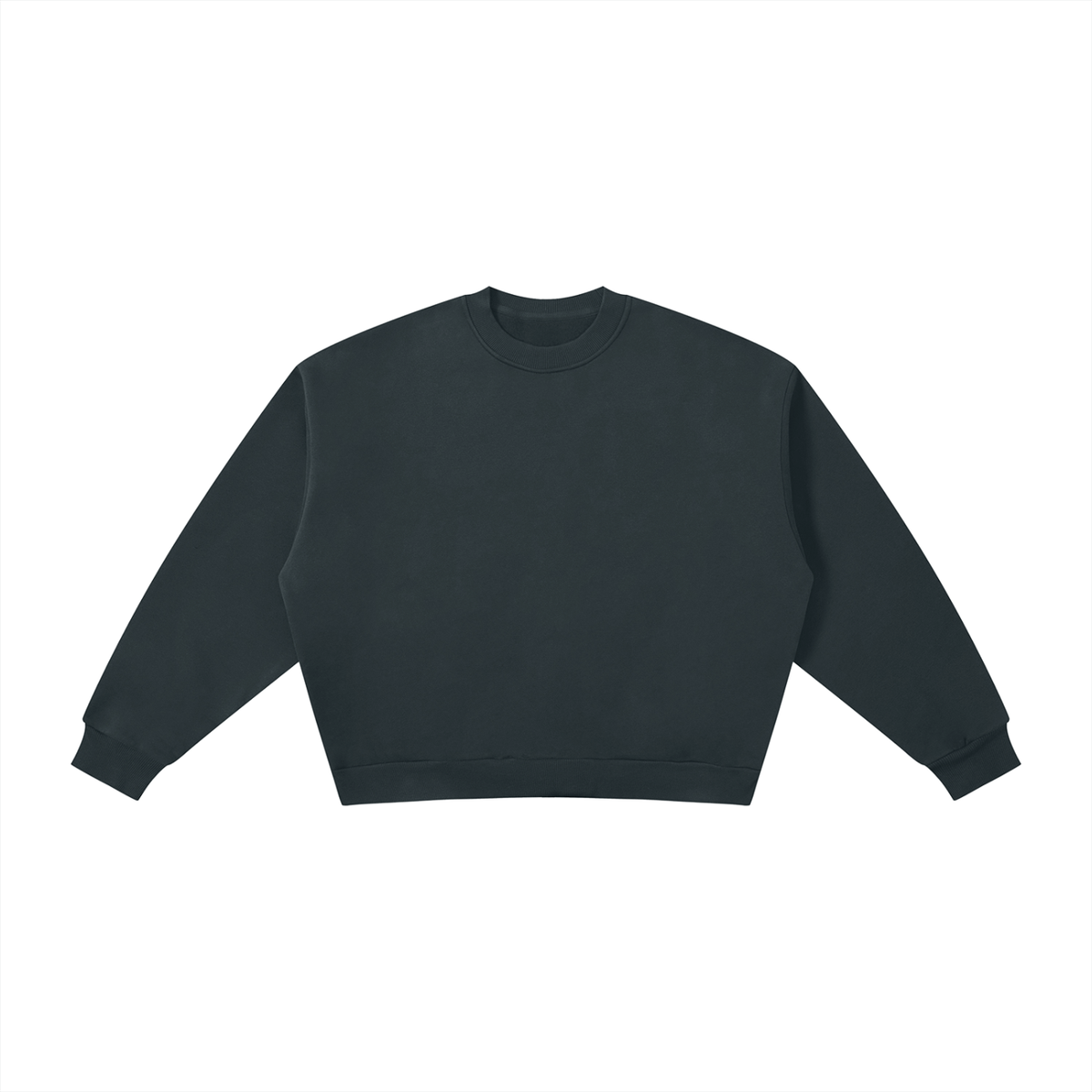 Unisex Boxy Fleece Crewneck Sweatshirt in navy blue