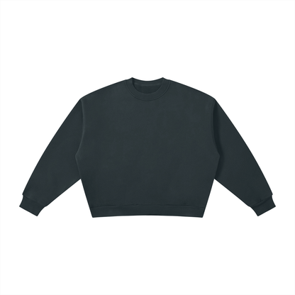 Unisex Boxy Fleece Crewneck Sweatshirt in navy blue