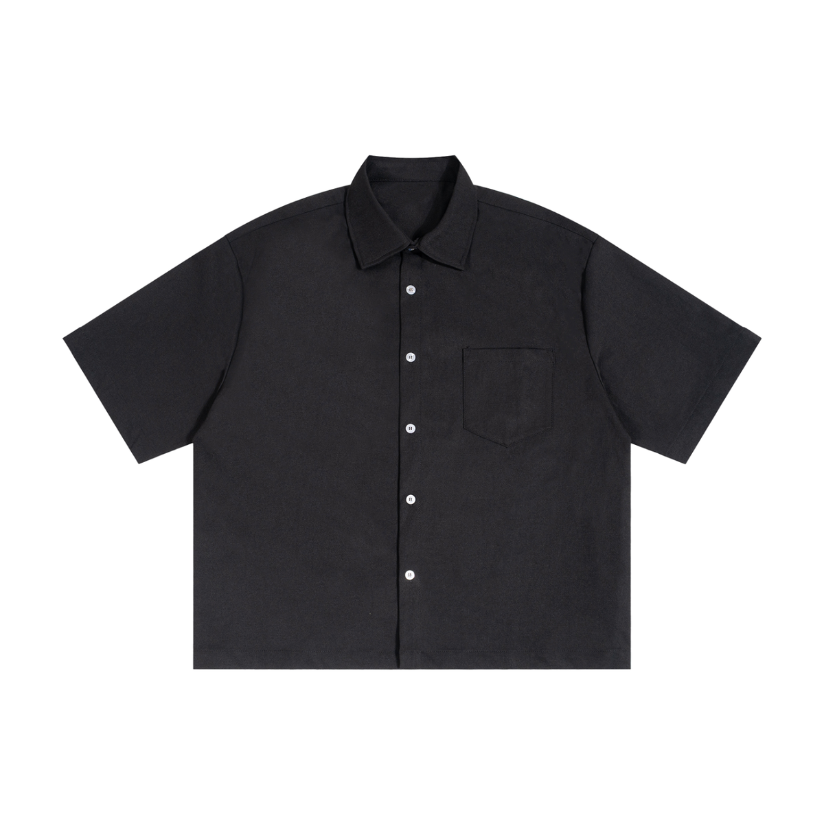 Unisex Boxy Heavyweight Short Sleeve Shirt in black