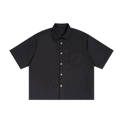 Unisex Boxy Heavyweight Short Sleeve Shirt in black