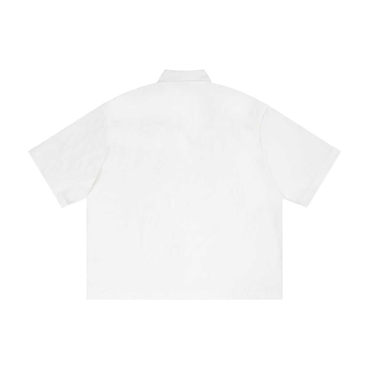 Unisex Boxy Heavyweight Short Sleeve Shirt in white, alternate angle