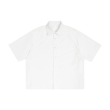 Unisex Boxy Heavyweight Short Sleeve Shirt in white