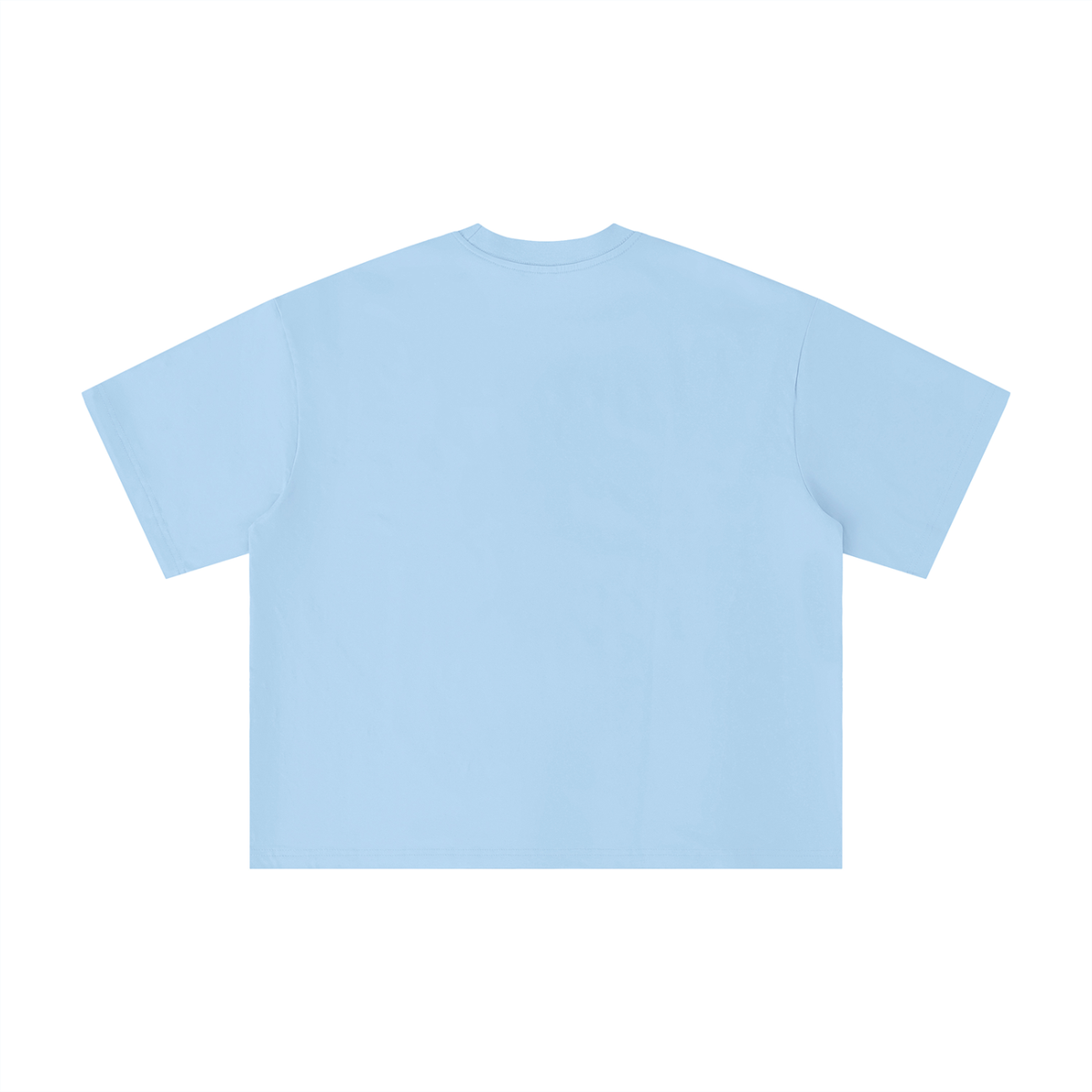 Unisex Boxy Oversized T-Shirt in light blue, alternate angle