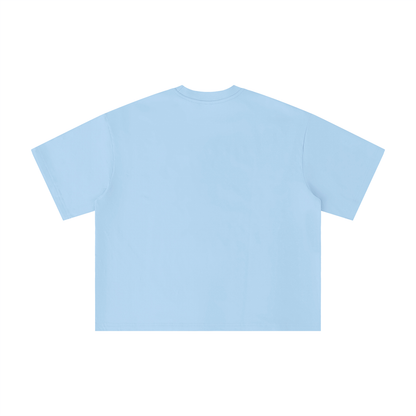 Unisex Boxy Oversized T-Shirt in light blue, alternate angle