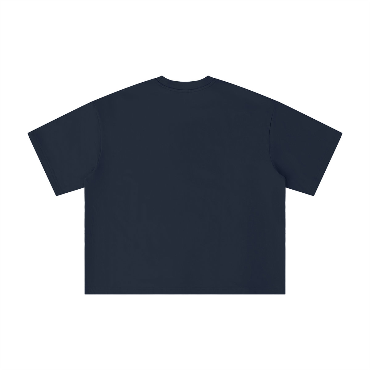 Unisex Boxy Oversized T-Shirt in navy blue, alternate angle