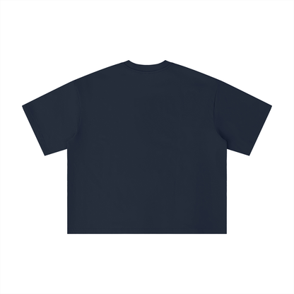 Unisex Boxy Oversized T-Shirt in navy blue, alternate angle