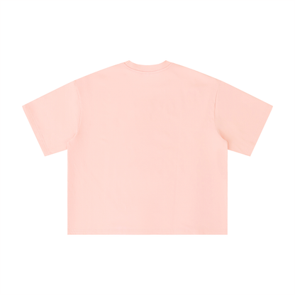 Unisex Boxy Oversized T-Shirt in pink, alternate angle