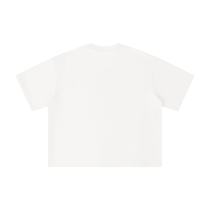 Unisex Boxy Oversized T-Shirt in white, alternate angle