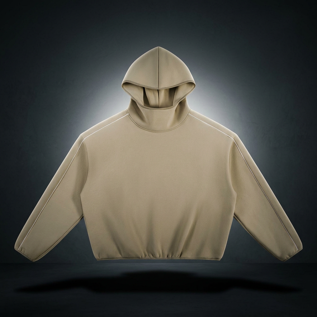 Unisex Boxy Piping Fleece Hoodie