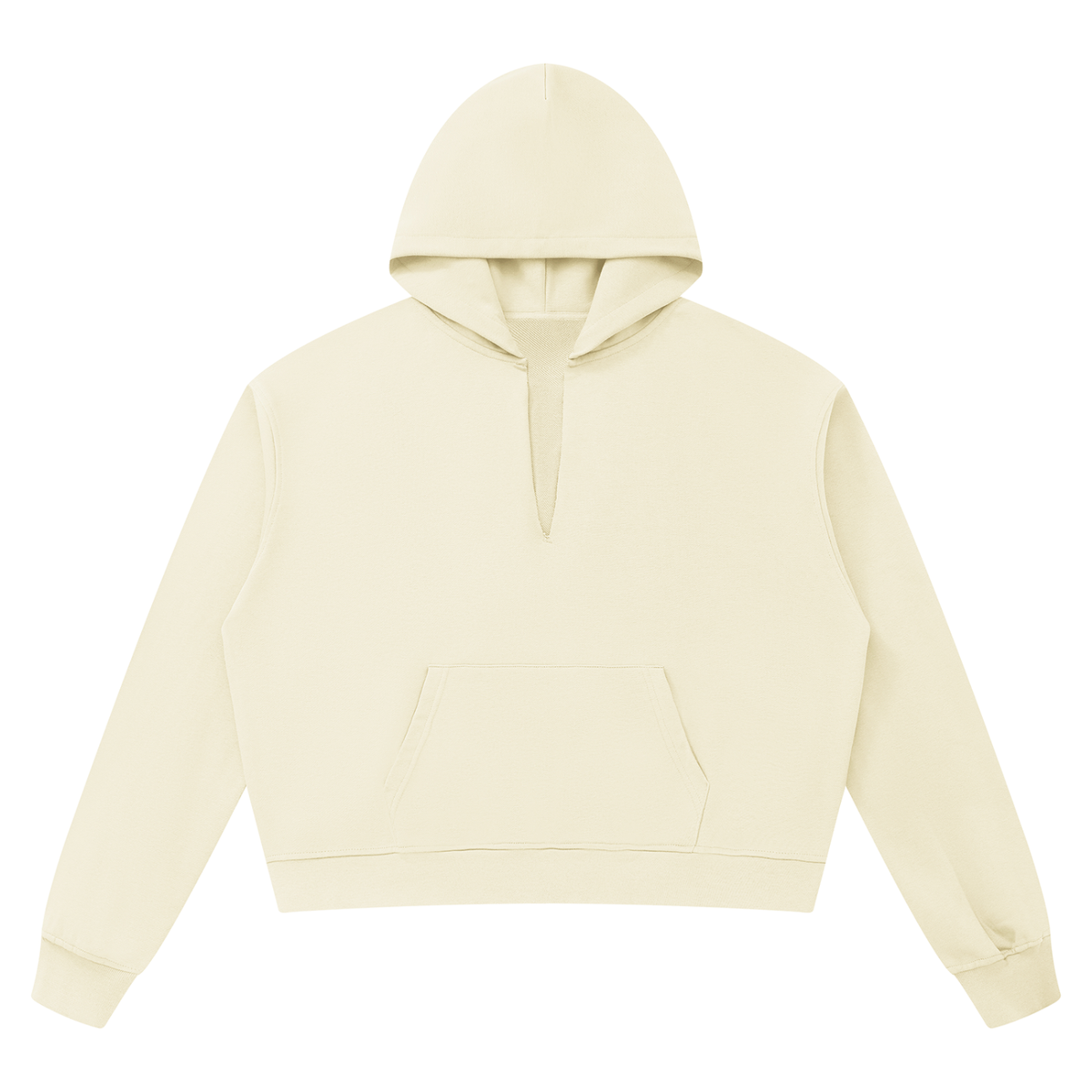 Unisex Boxy Raw Edge Hoodie in light apricot