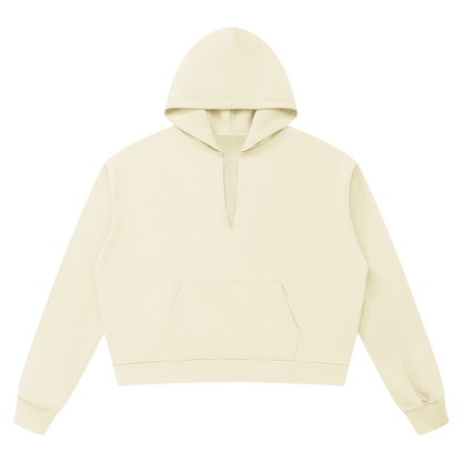 Unisex Boxy Raw Edge Hoodie in light apricot