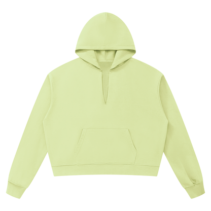 Unisex Boxy Raw Edge Hoodie in light green
