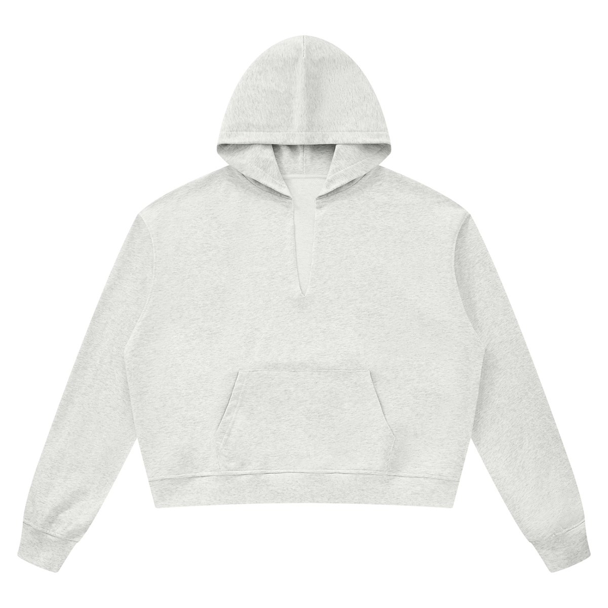 Unisex Boxy Raw Edge Hoodie in oat gray