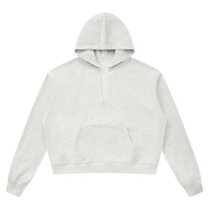 Unisex Boxy Raw Edge Hoodie in oat gray