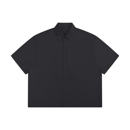 Unisex Boxy Short Sleeve Shirt in black
