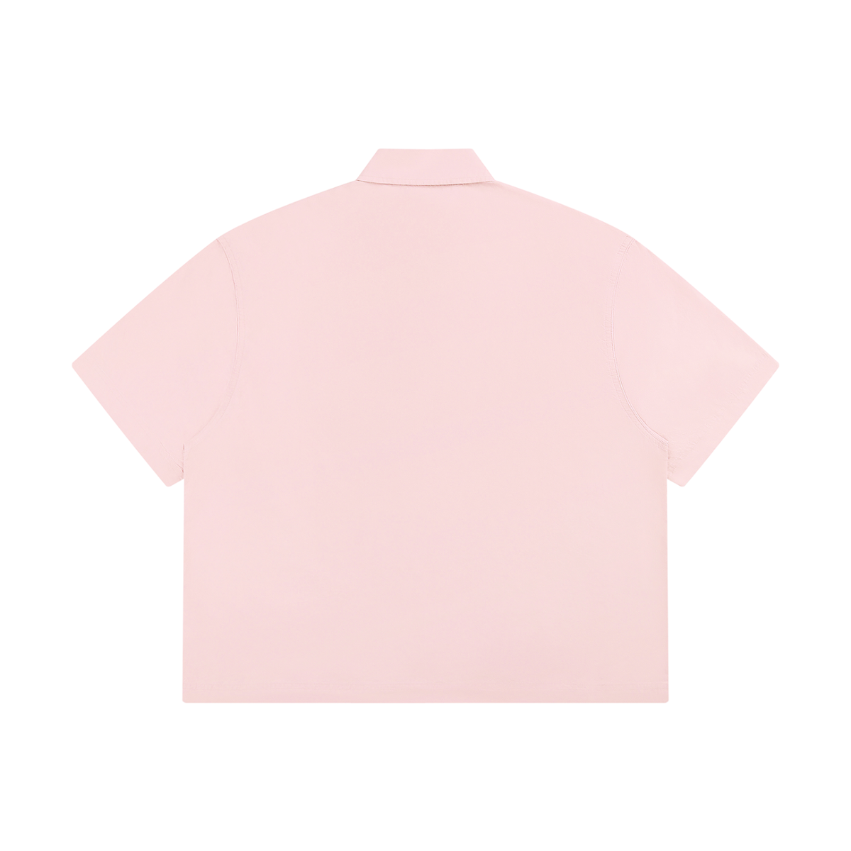 Unisex Boxy Short Sleeve Shirt in light pink, alternate angle