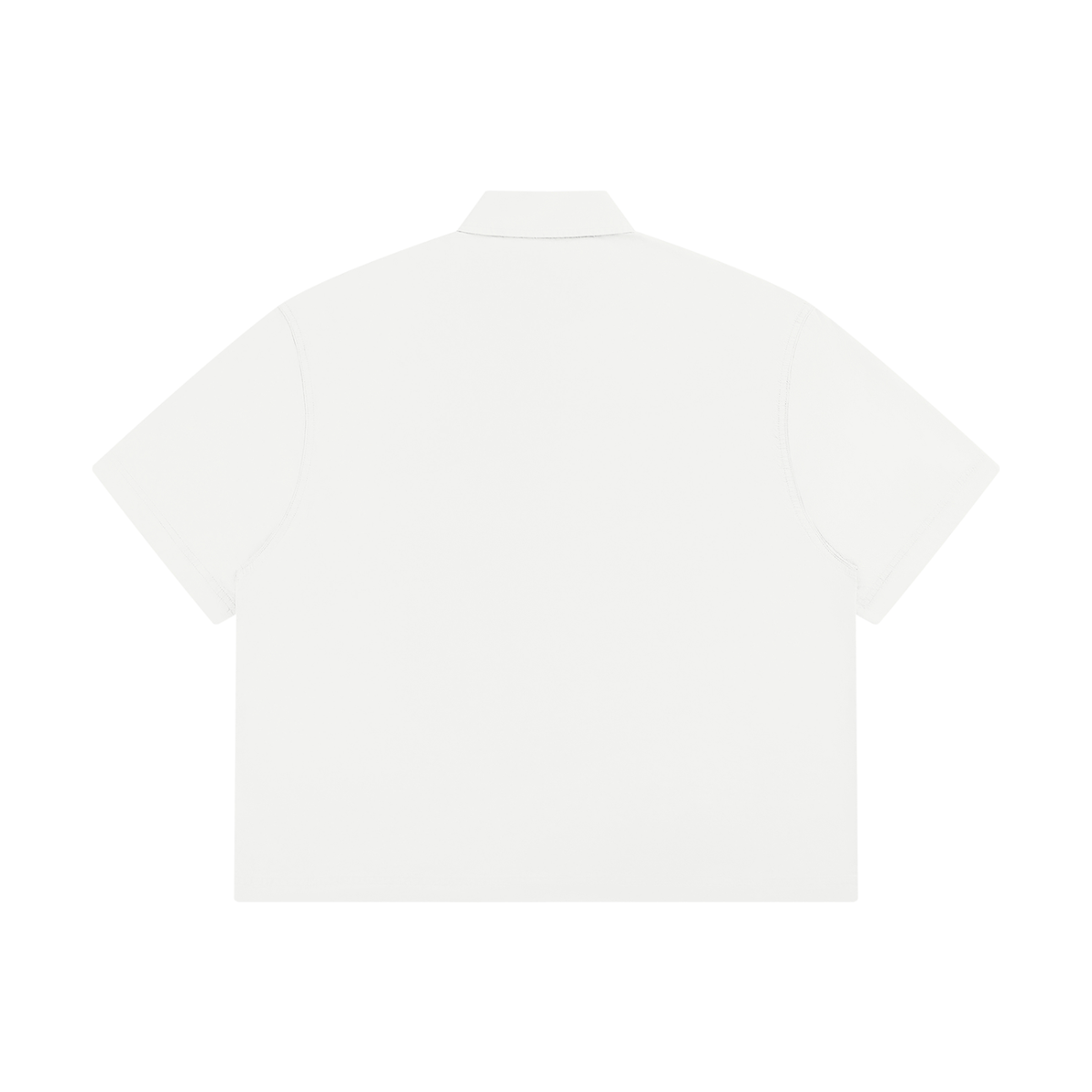 Unisex Boxy Short Sleeve Shirt in white, alternate angle